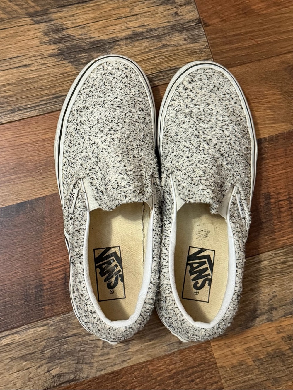 Vans Slip-On Sneakers in Cream Speckled Knit